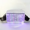 2024 Luminous LED Colorful Single-Shoulder Bags High Street Crossbody Bag Optical Fiber Fabric Fashion Square Bag 가방 сумка Bolso 1