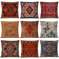 Home Decorative Geometric Bohemian Linen Throw Pillows Ethnic Persian Carpet Tribal Texture Cushion Room Decor Sofa Pillowcase 1