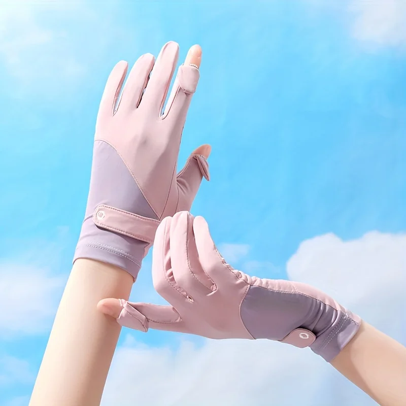 Sunscreen Gloves Ladies Fishing Outdoor Driving Cycling Fitness Touch Screen Cool Flip Quick Dry Breathable