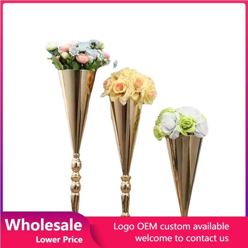 

Metal Vases Wedding Decoration Flower Stand Party Vases Ornaments Crafts Centerpieces Flower Rack Pot Home Table Decoration