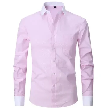 customized long sleeved solid color pattern suits shirt