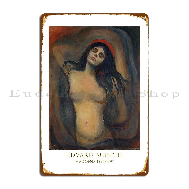 

Edvard Munch Madonna Famous Artist Edvard Munch Classic Art Metal Plaque Kitchen Kitchen Cinema Party Printing Tin Sign Poster