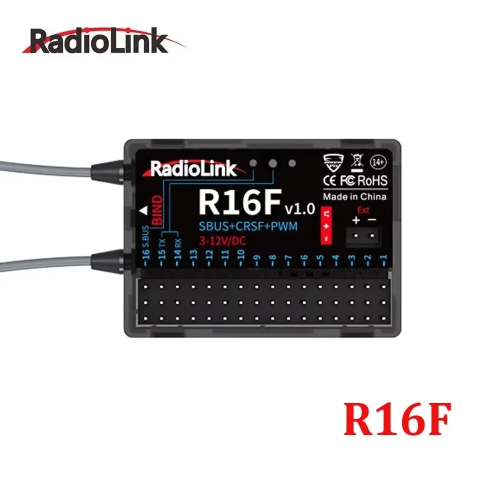 Récepteur R16F SBUS+PWM 16 canaux 4km pour drone RC