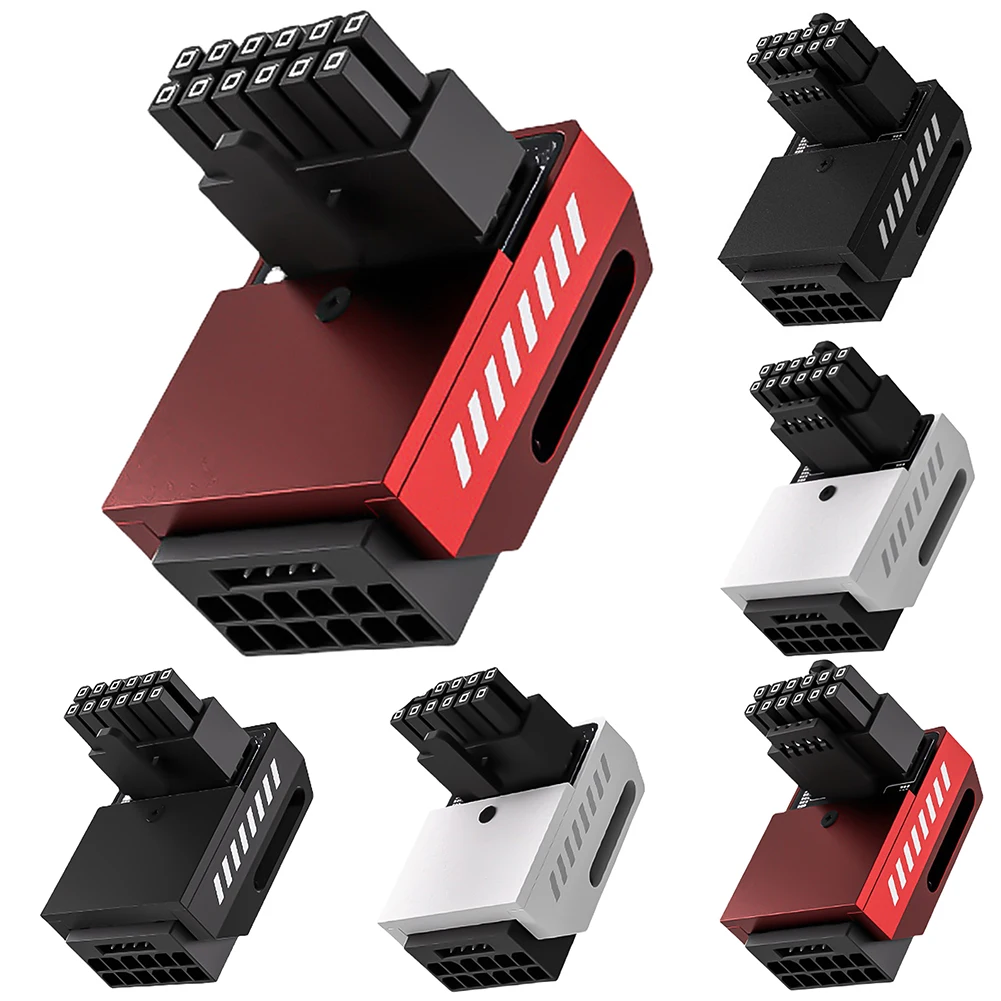 600W 12+4pin GPU Power Connector 90 Degree Right Angle 16pin 12VHPWR PCI-e 5.0 16pin Power Adapter for RTX 3090Ti 4070Ti 4080