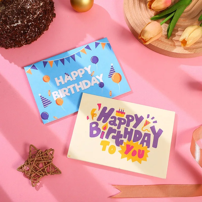 Pop up style Instagram 3D birthday cake greeting card cute creative folding blessing DIY handmade gift blessing cards greeting cards