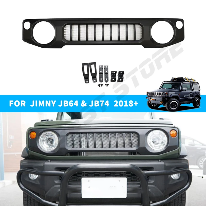 

Front Grille with Insect Grid ABS Mesh Grills For Suzuki Jimny JB64 JB74 2019 2022 2023 Car Grille Cover Decoration Accessories