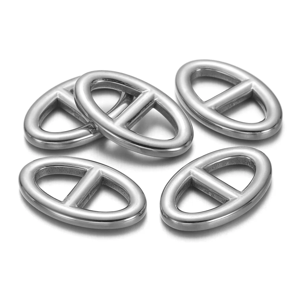 5Pcs Stainless Steel Pig Snout Charms 15x24mm Theta Pendant for DIY Necklace Bracelet Connectors Clasps Jewelry Making