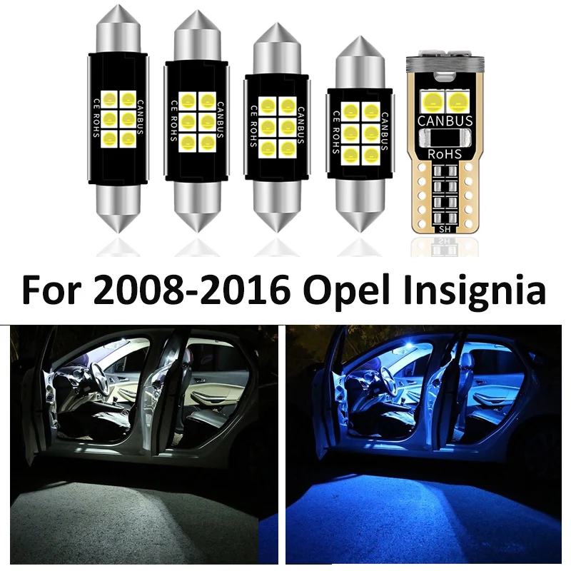 

12 шт., автомобильные белые интерьерные фотолампы для 2008-2016 Opel Insignia хэтчбек, Спортивная карта, купольная лампа для багажника