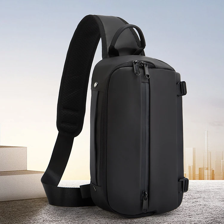 New Small Chest Bag for Men's Leisure Lightweight Sports Chest Bag Simple and Cool One Shoulder Crossbody Bag