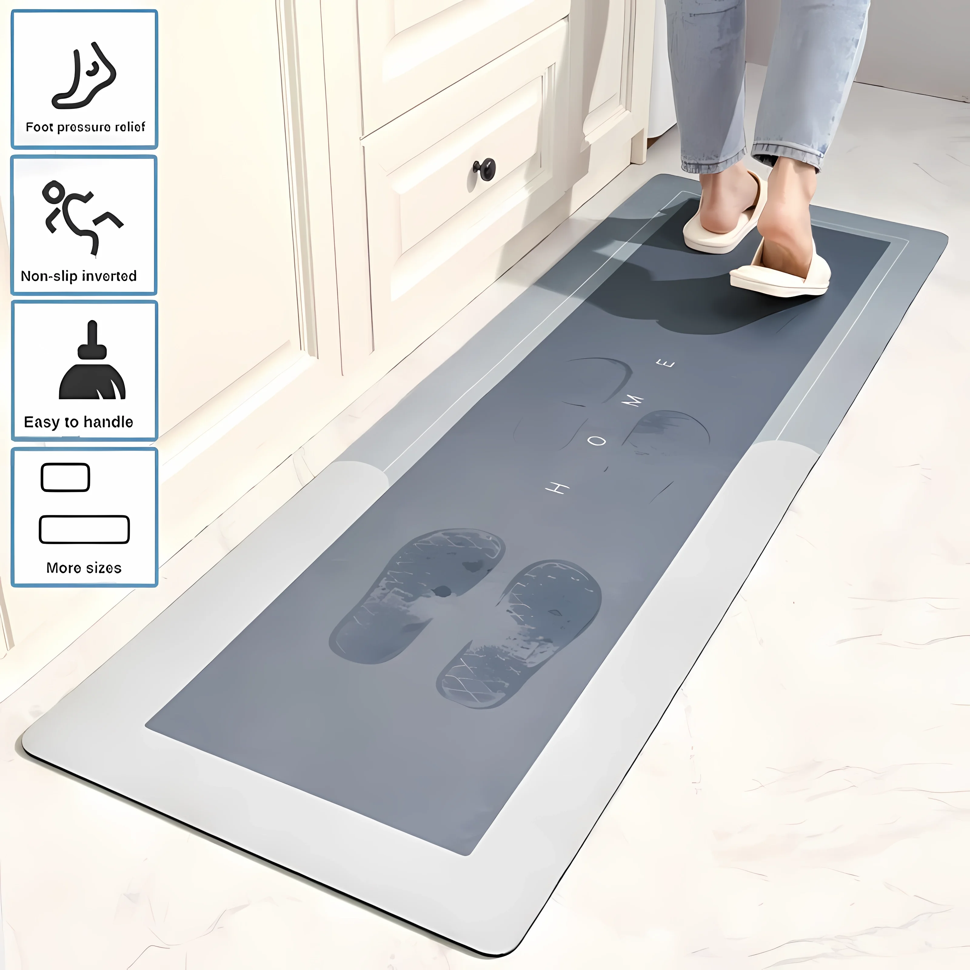 

New Tech Super Absorbent Kitchen Mat Diatom Mud Pad Bathroom Pad Anti-Slip Carpet Mats Wipeable Wash Long Strip Carpet