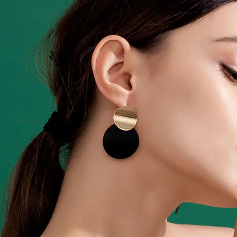 Fashion Round Sequin Dangle Earrings for Women Colorful Punk Metal Long Drop Earring Female Statement Bohemian Jewelry Gift drop earrings dangle earrings