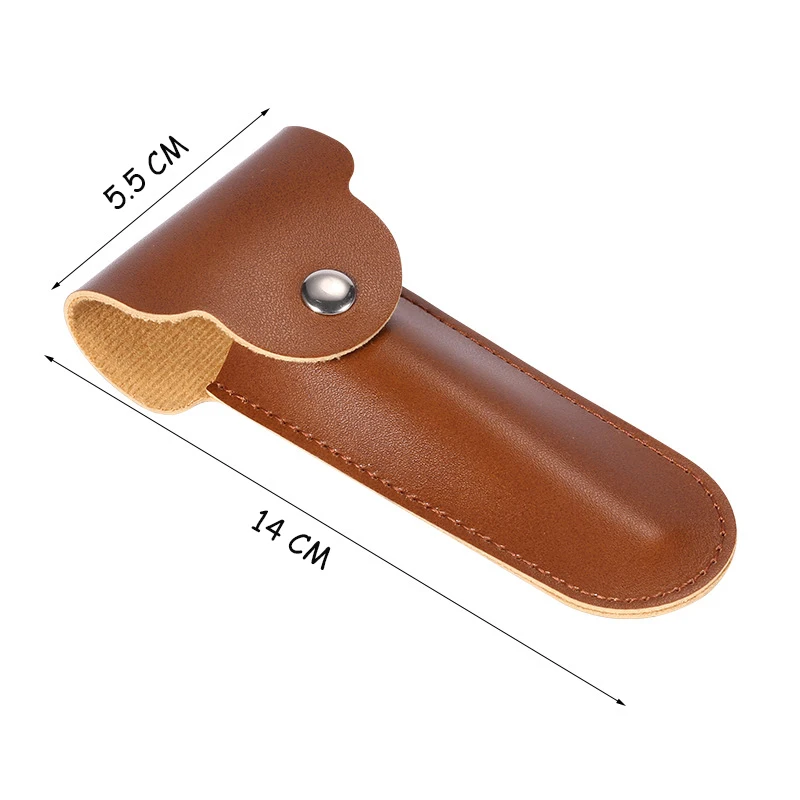 Manual Double Edge Safety Razor Protective Cover PU Leather Razor Case Travel  Portable Razor Holder Case 6