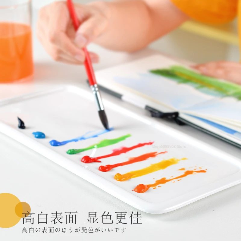 Watercolor Palette Ceramic Rectangle Pigment Color Palette for Chinese Painting Art Professional Tools Empty