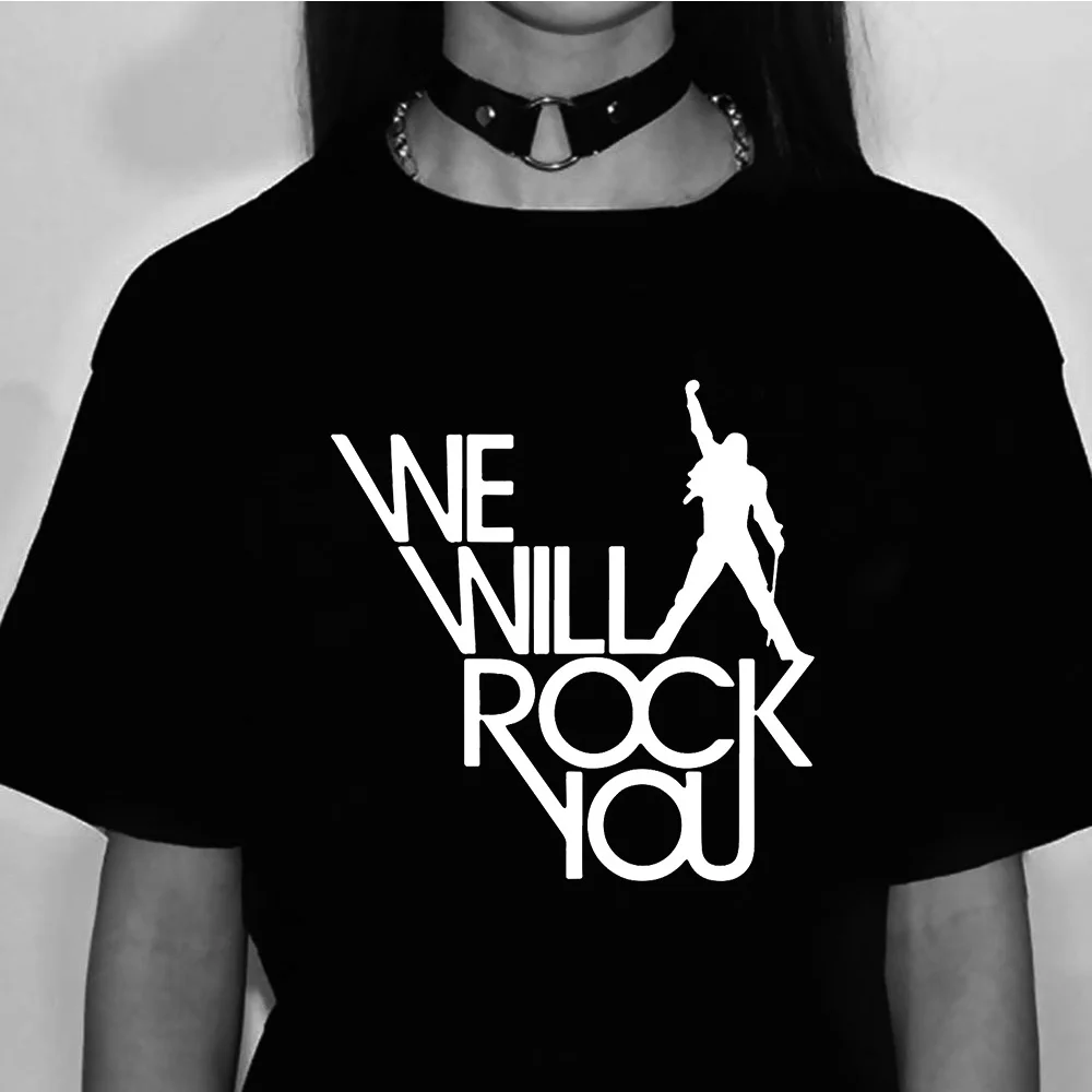 Freddie Mercury Queen Band t-shirts women haruku designer anime tshirt female y2k clothing913_voghion.com