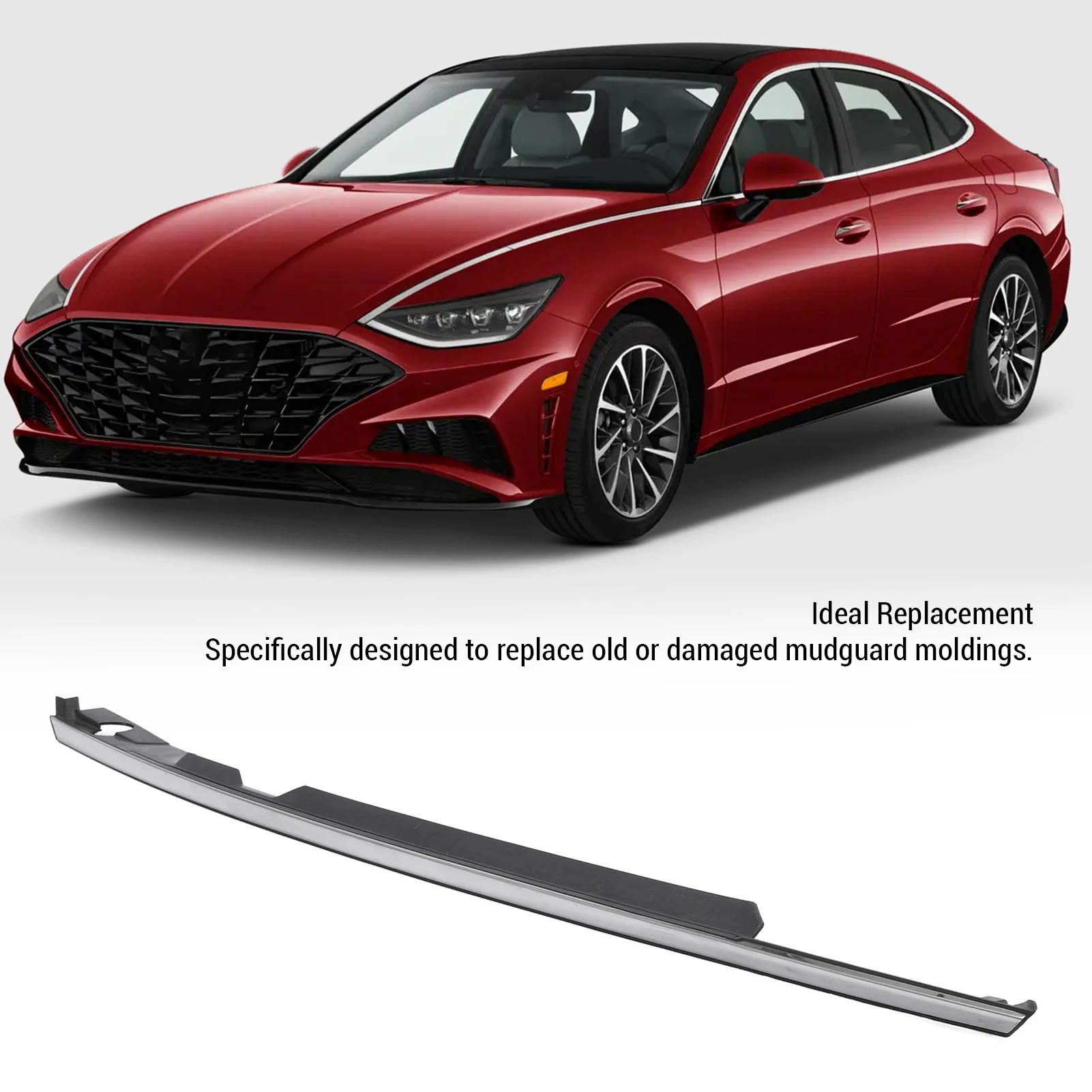 Chrome Mudguard Garnish Trim Mudguard Garnish Trim Stylish Look Chrome Mudguard Trim Replaceemnt for Sonata 2020-2023