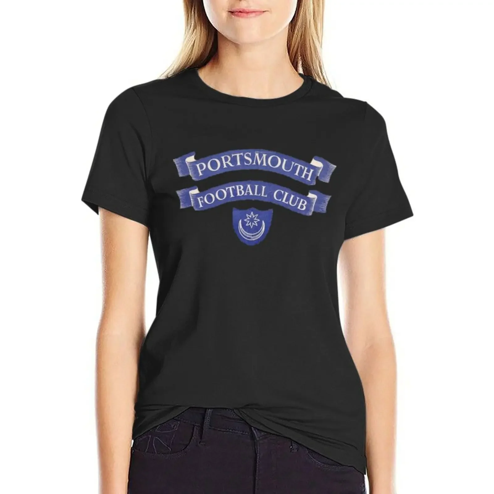 

Vintage Portsmouth Football Club T-Shirt Blouse animal print shirt for girls aesthetic clothes lady clothes t shirt for Women