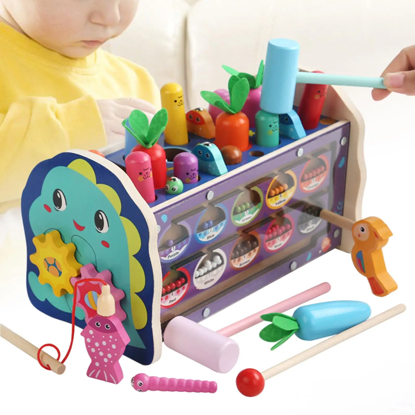 

Wooden Pounding Bench Matching Game Fine Motor Skill Montessori Wooden Toys for Children 3 4 5 6 Boys Girls Holiday Gifts