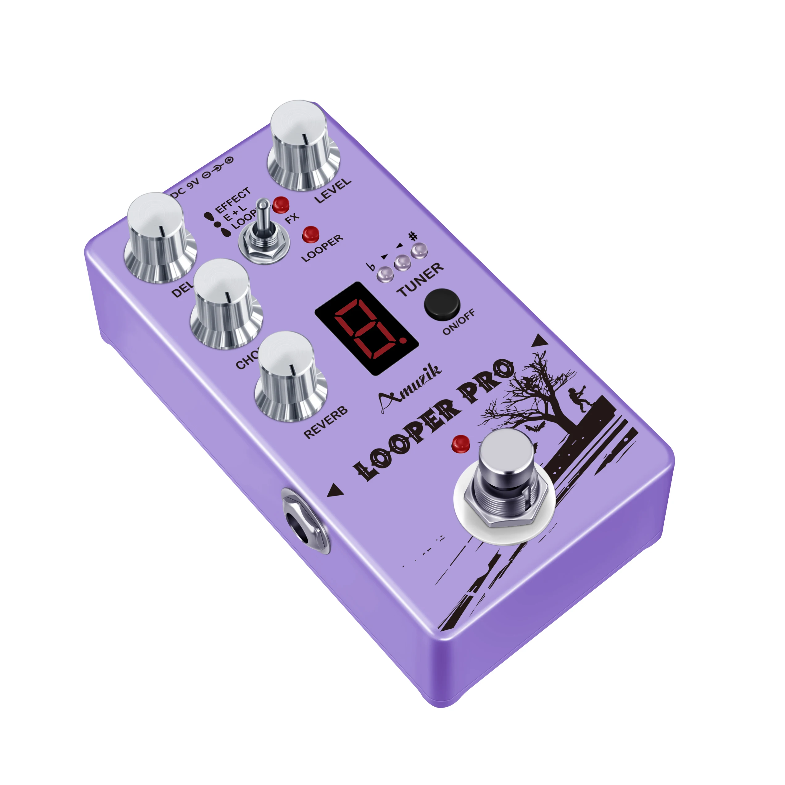 Amuzik Looper Pro Multi-Effect Guitar Pedal Bass Pedal with Reverb