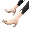 Women Pointed Toe Chunky Platform Pumps Single Shoes Spring Autumn High Heels Woman Ankle Buckle Thick Heeled Party Shoes 2