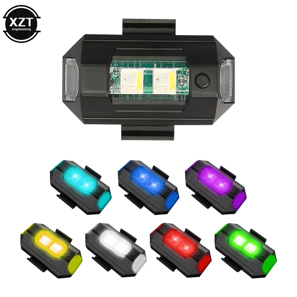 LED Light Motorcycle Lights Drone Strobe Light USB Anti-Collision Bike Aircraft Night Flying Mini Flashing Warning Signal Mini LED Stage Light Mini Night Lights