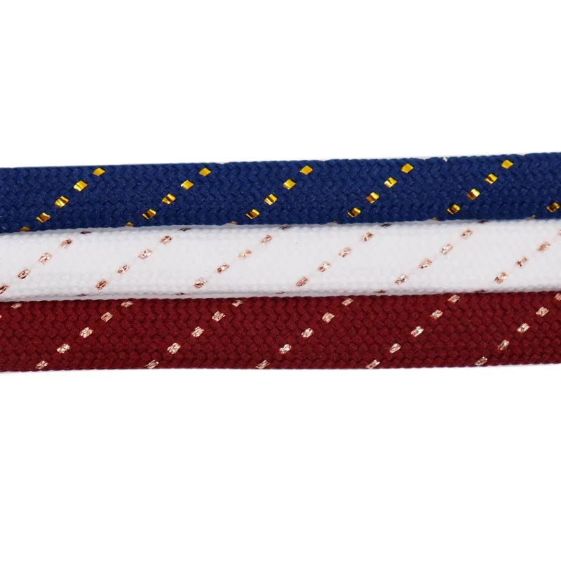 Coolstring Official 1CM Charmed Lacet Rose Golden Metallic Yarn Rope Shining Metal Tips 350v2 Air Sneaker Cord Trendy Wholesale