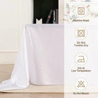 Rectangle Satin Tablecloth Wedding Table Cloth White Black for party Birthday Events Banquet Decor Home Dinner Tablecloths 3
