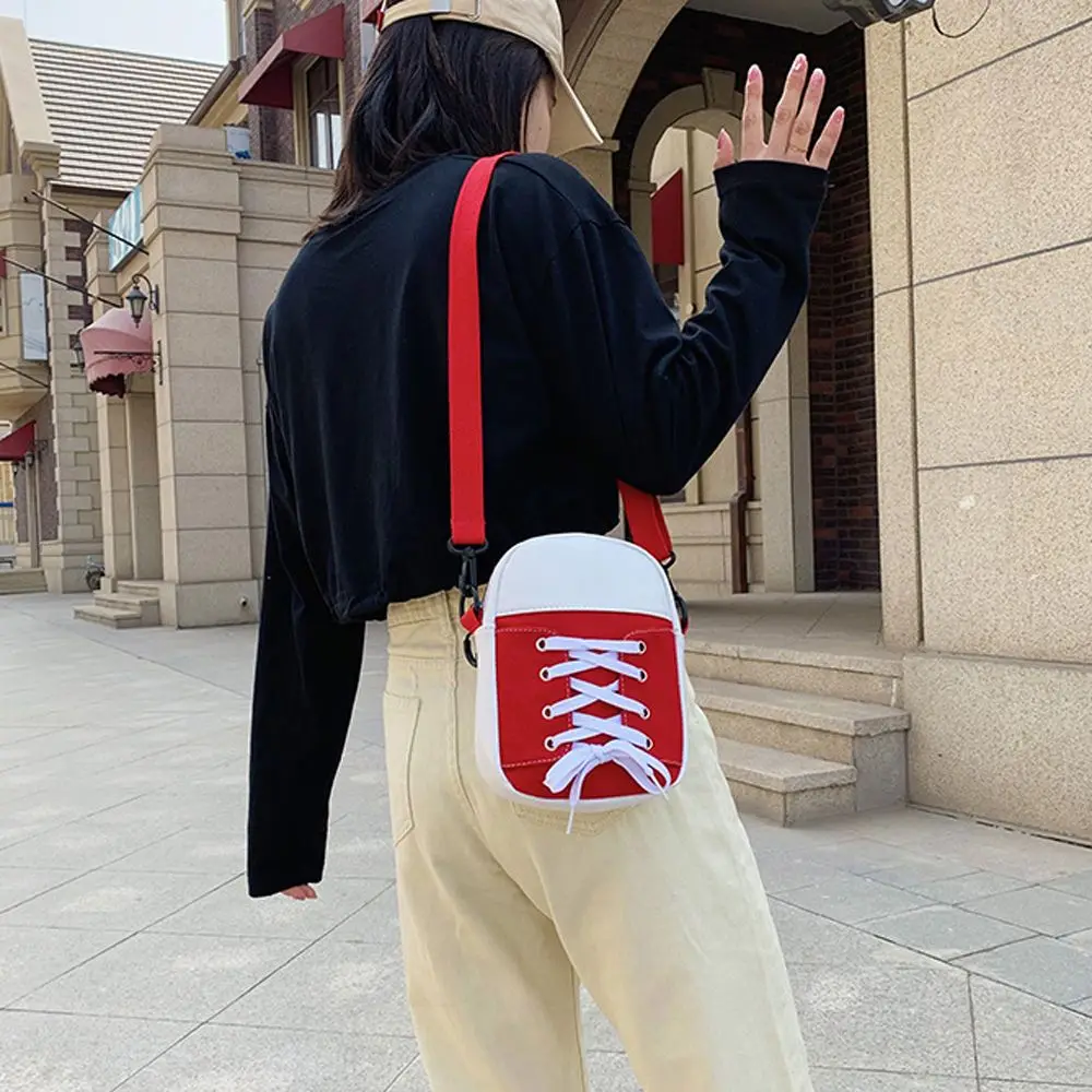 Fashion Personality Street Shopping Shoes Shape Small Crossbody Bag Women Bag Korean Style Bag Canvas Handbag