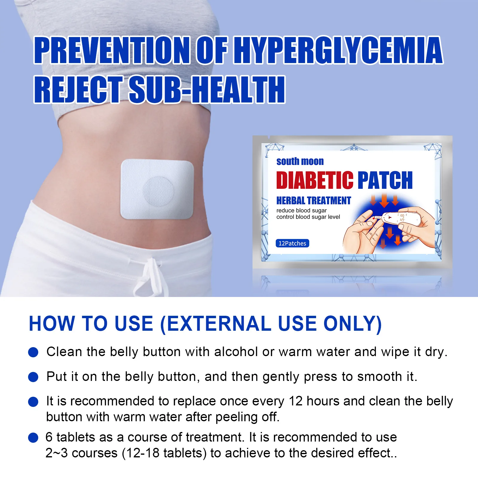 

Medical Diabetic Patch Stabilizes Lower Blood Sugar Treatment Level Balance Blood Glucose Diabetes natural herbal plaster 12pcs