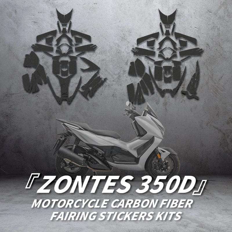 Per Zontes 350D Moto Adesivi In Fibra Di Carbonio Carenatura Kit Bici Accessori Decorazione Protezione Decalcomanie Refir Bike Plastica