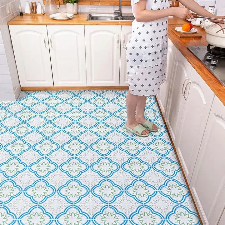 Piso Pvc Autoadhesivo Bathroom Toilet Waterproof Non-slip Kitchen Floor Tile Sticker Wear-resistant and Non-slip Tile Sticker