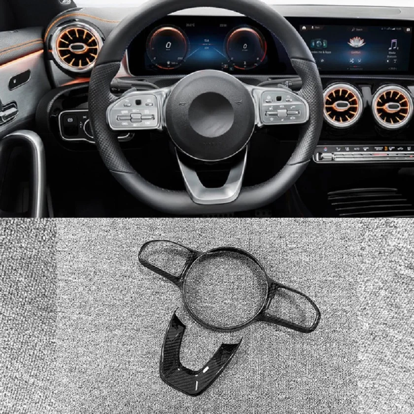 

Dry Carbon Fiber Car Air Vent Outlet Cover Center Gear Panel Trim Door Handle Fit For Benz W118 CLA200/260/180AMG