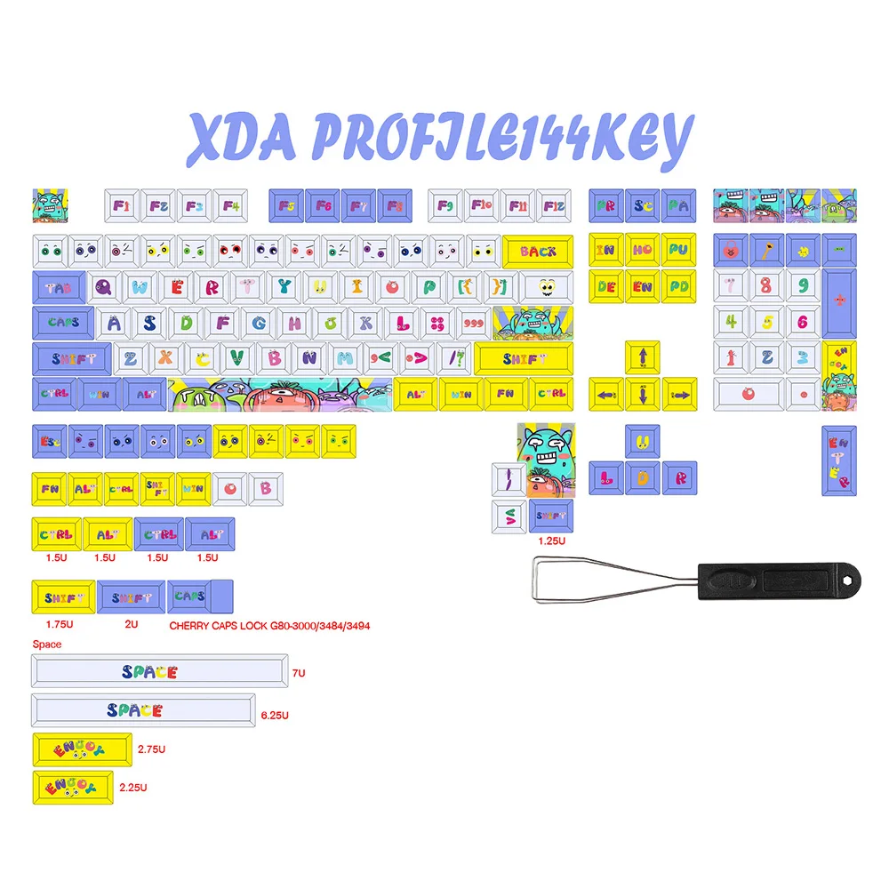 

Lucky number Keycaps XDA Keycap For dz60/RK61/64/gk61/68/98 Alice Layout Mechanical Keyboard gmmk 7u 2.25/2.75 Split Spacebar