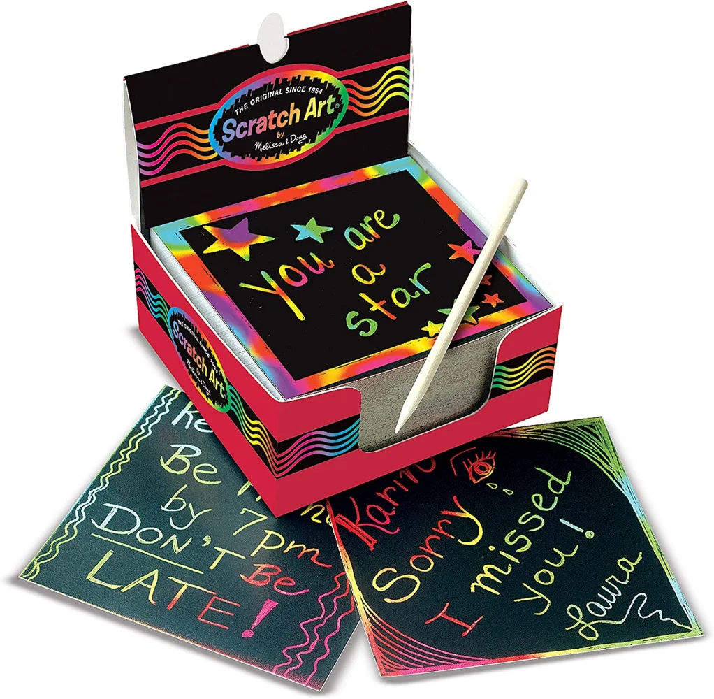 100pcs/Box Rainbow Scratch Mini Notes Paper Pad Cards with