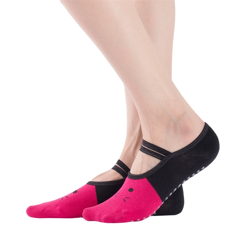 1Pair High Quality Ladies Pilates Socks Non-Slip Breathable Backless Yoga Ankle Bare Instep Ladies Ballet Sport Sock Fitness Gym