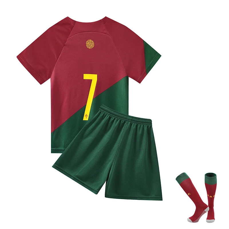 Boys' Soccer Jerseys Ronal_do #10 and #7 Jersey For Kids Mess_i Football Youth Jerseys Shirt Gift Children 3 Piece Set