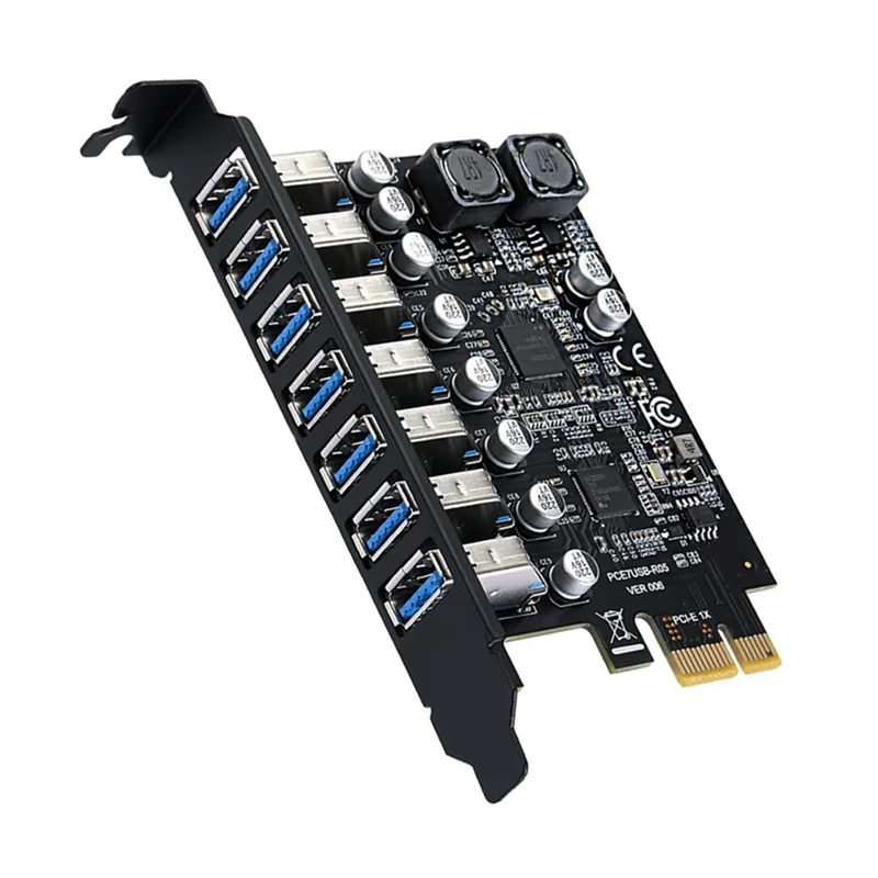 

USB 3,2 Pci Express адаптер Pci E на 7 портов USB3 Gen1 Расширенный адаптер карта Pci-E Расширенная Pci Express карта