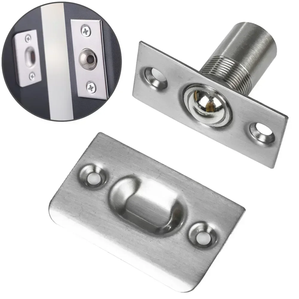 Door Latch Door Catch Stainless Steel Adjustable Roller Ball Door Spring Catch Lock Internal Latch Set Closet Ball