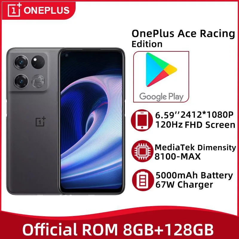 

OnePlus Ace Racing Edition 5G MTK Dimensity 8100 MAX 6.59'' 120Hz Screen 64MP Camera 5000mAh Battery