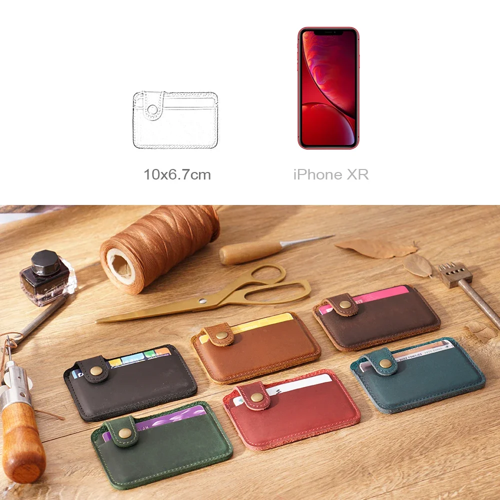 Leather Card Wallet Men Business Bank Card Holder Thin Credit Case Convenient Small Cards Pack Cash Pocket