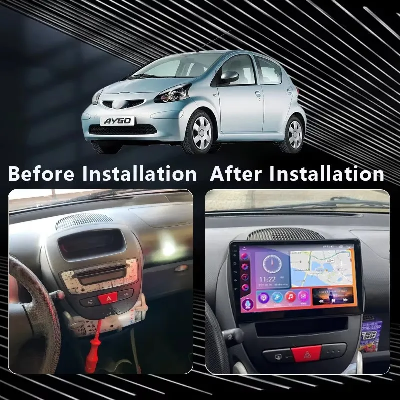 Android Autoradio 2 Din mit GPS Navi Canbus für Toyota Aygo Peugeot 107 Citroën C1 2004-2014 10