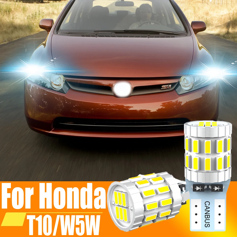 

2 шт., светодиодная лампа T10 W5W для Honda Civic Crv, подходит для Accord 2003 2007 1996 ~ 2000 8-го поколения