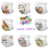 10PC Adult Man Women Happy Easter Disposable Face masque 3Ply Ear Loop маски mascarilla Protective Breathable Mask masque 1