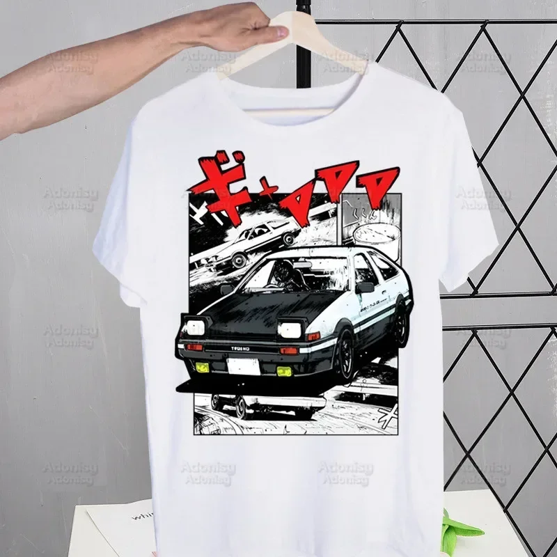 Initial D Drift Car Akagi RedSuns T-shirts Summer Anime AE86 Tshirt JDM Manga t shirts Short Sleeve Takumi Fujiwara Tops