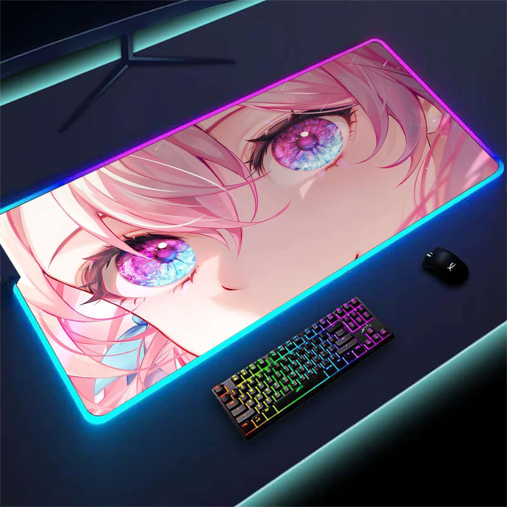

RGB Gamer Mouse Pad Blue Eye Gaming Accessories 1200x600 Moise Pad Big Mousepad Kawaii Mouse Rug with Light Custom Mousepads