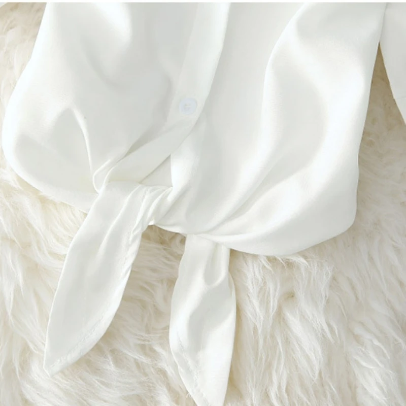White Casual Half Sleeve Women Blouse