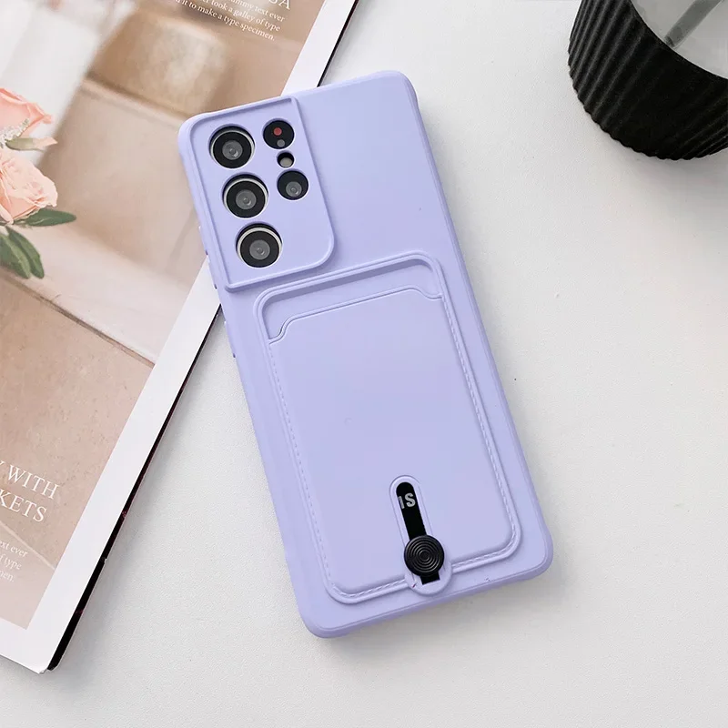 Premium Fine Hole Sliding Card Holder Silicone Phone Case – Shockproof Soft Back Cover