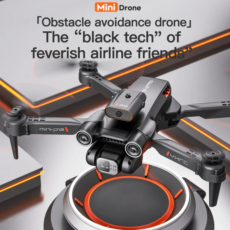 

P12 Mini Drone 8K HD Dual Camera Drones Professional Wifi FPV Obstacle Avoidance Foldable Quadcopter Gift Toy Rc Distance 1000M