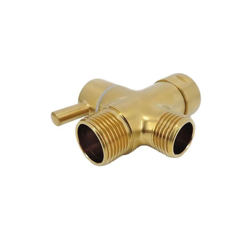 Gold-plating Stainless G7/8" G1/2" T Adapter water tap faucet Diverter Valve 3 way Brass Separator for toilet Shower Head Tee