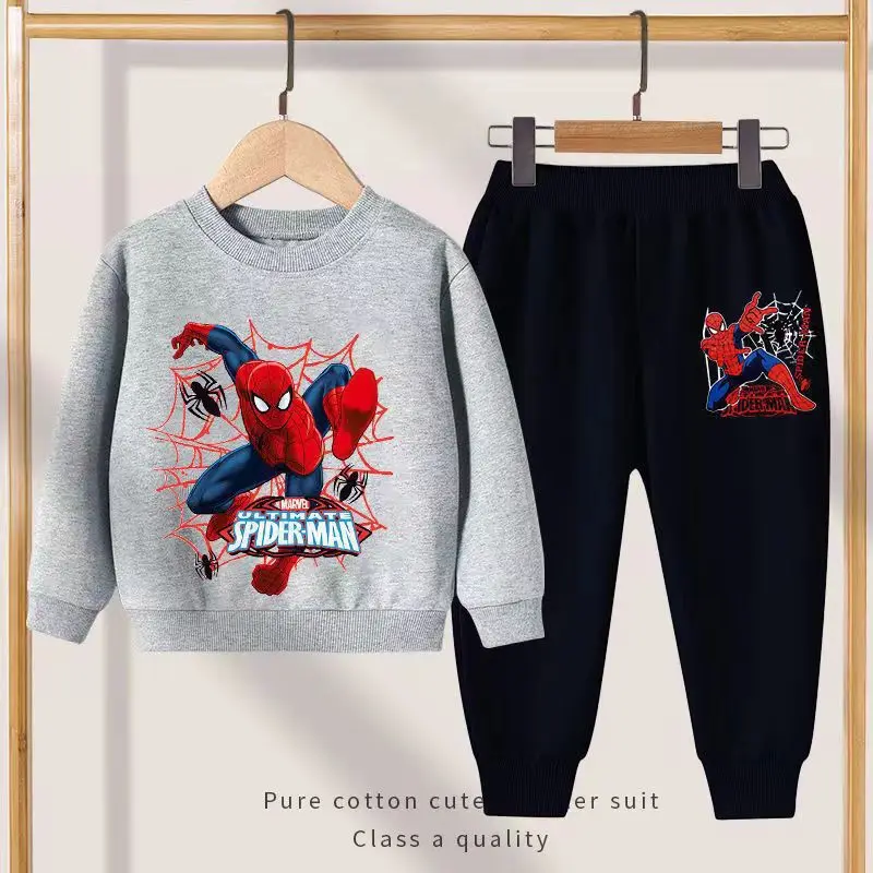 Disney Spring Autumn New Products Boys Girls Clothes Set Spider-Man Hoodies Coat + Pants 2PCS Set Casual Kids Sportswear - Image 6