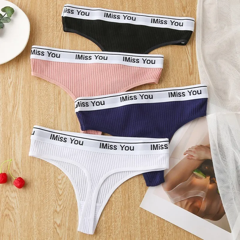 

3PCS/Set Women's Thong Comfortable Panties Female Intimates Lingerie Solid Color Underpants G-string Underwear Sexy Panties